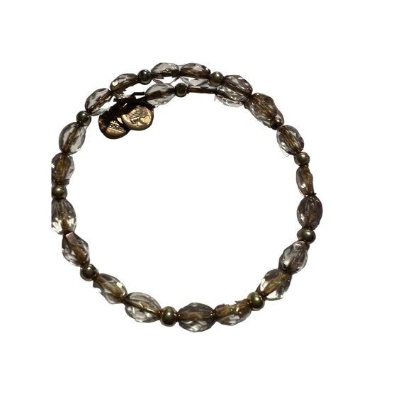 2 Vintage Sixty Six Alex & Ani Glass Bead Bracelets Clear Light Pink - Picture 3 of 4